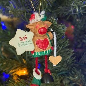 Enesco 1995 Festive Reindeer Christmas Ornament